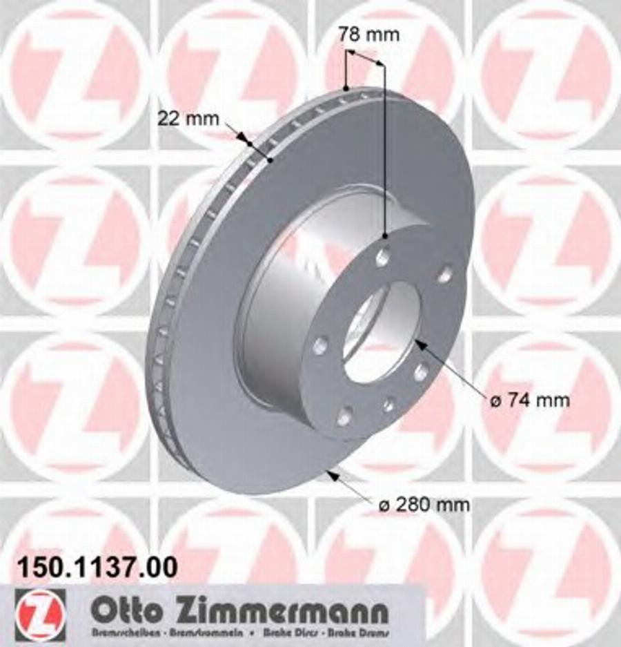 Zimmermann 150 1137 00 - Гальмівний диск avtolavka.club