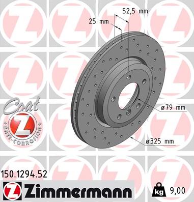 Zimmermann 150.1294.52 - Гальмівний диск avtolavka.club