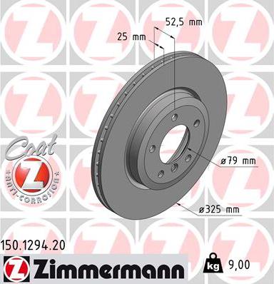 Zimmermann 150.1294.20 - Гальмівний диск avtolavka.club