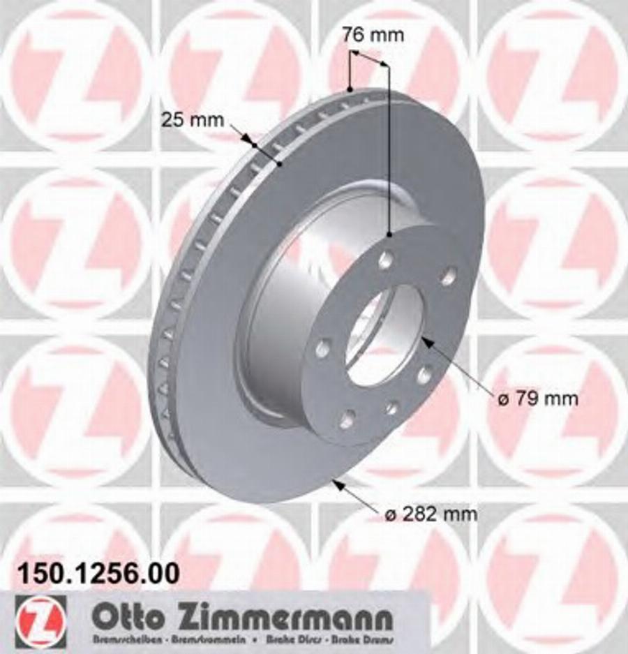 Zimmermann 150 1256 00 - Гальмівний диск avtolavka.club