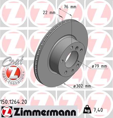 Zimmermann 150.1264.20 - Гальмівний диск avtolavka.club