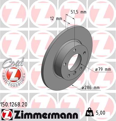 Zimmermann 150.1268.20 - Гальмівний диск avtolavka.club