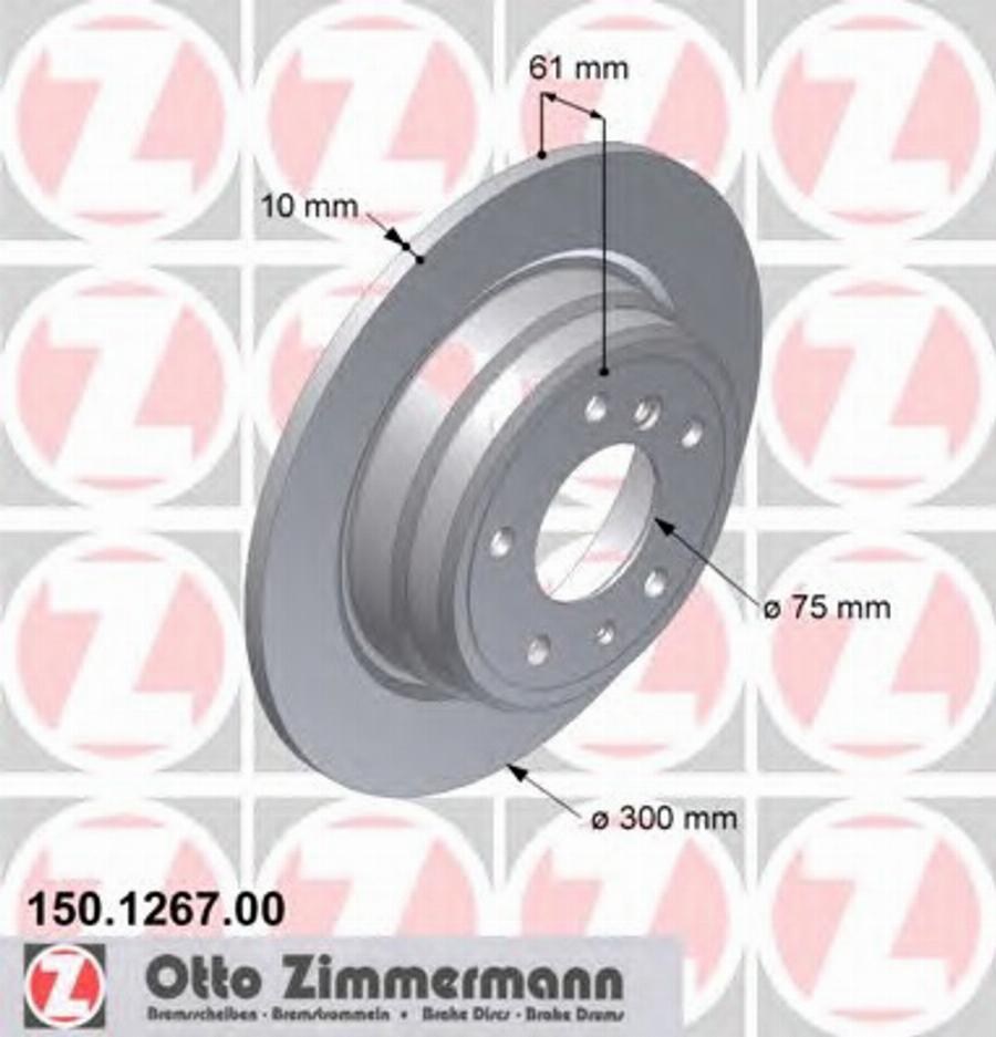 Zimmermann 150 1267 00 - Гальмівний диск avtolavka.club