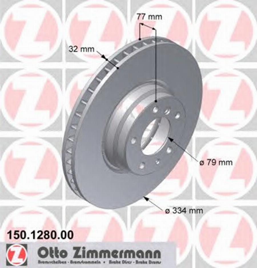 Zimmermann 150 1280 00 - Гальмівний диск avtolavka.club