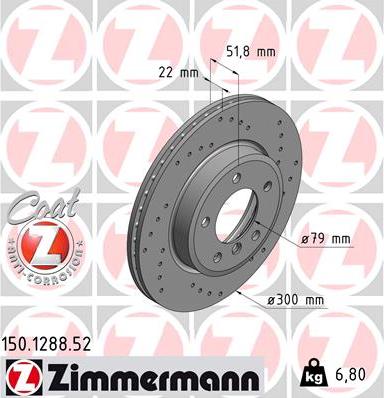 Zimmermann 150.1288.52 - Гальмівний диск avtolavka.club