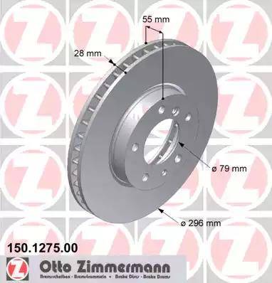 Zimmermann 150.1275.00 - Гальмівний диск avtolavka.club