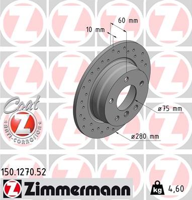 Zimmermann 150.1270.52 - Гальмівний диск avtolavka.club