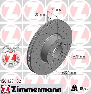 Zimmermann 150.1271.52 - Гальмівний диск avtolavka.club