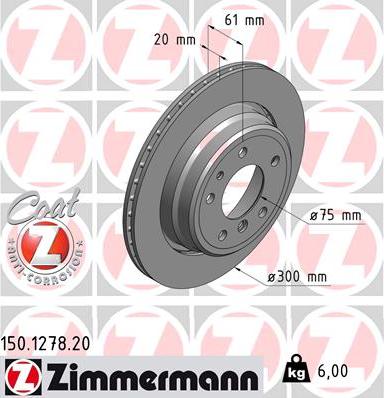 Zimmermann 150.1278.20 - Гальмівний диск avtolavka.club