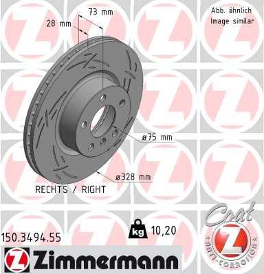 Zimmermann 150.3494.55 - Гальмівний диск avtolavka.club