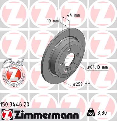 Zimmermann 150.3446.20 - Гальмівний диск avtolavka.club