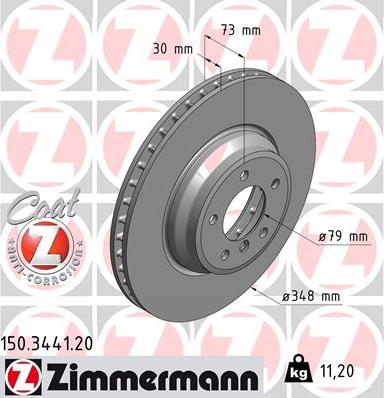 Zimmermann 150.3441.20 - Гальмівний диск avtolavka.club