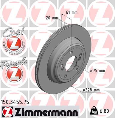 Zimmermann 150.3455.75 - Гальмівний диск avtolavka.club