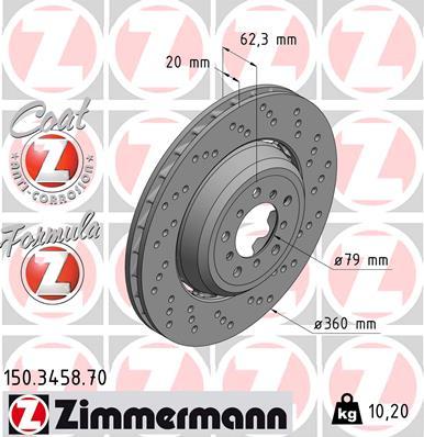 Zimmermann 150.3458.70 - Гальмівний диск avtolavka.club