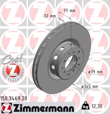 Zimmermann 150.3469.20 - Гальмівний диск avtolavka.club