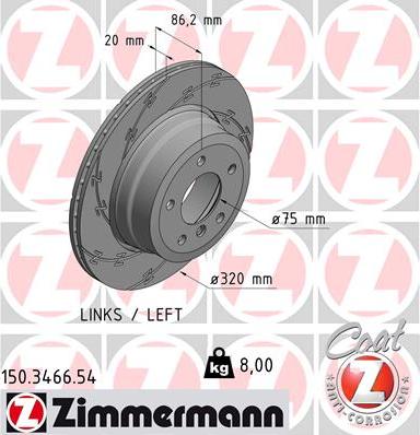 Zimmermann 150.3466.54 - Гальмівний диск avtolavka.club