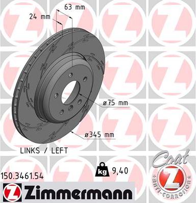 Zimmermann 150.3461.54 - Гальмівний диск avtolavka.club