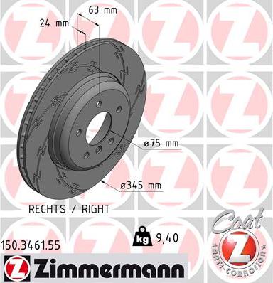 Zimmermann 150.3461.55 - Гальмівний диск avtolavka.club