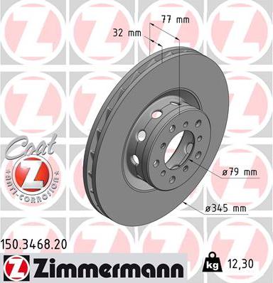 Zimmermann 150.3468.20 - Гальмівний диск avtolavka.club