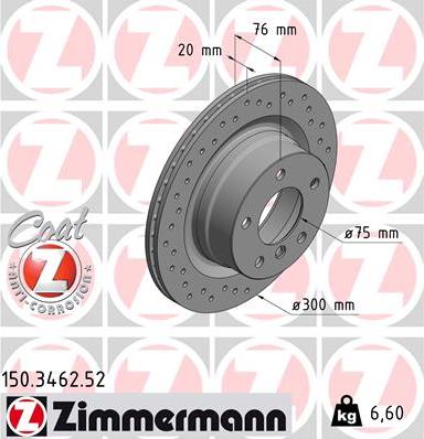 Zimmermann 150.3462.52 - Гальмівний диск avtolavka.club