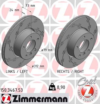 Zimmermann 150.3467.53 - Гальмівний диск avtolavka.club