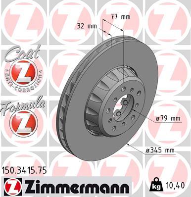 Zimmermann 150.3415.75 - Гальмівний диск avtolavka.club