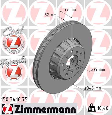 Zimmermann 150.3416.75 - Гальмівний диск avtolavka.club