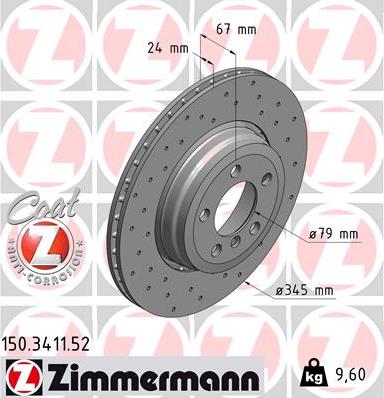 Zimmermann 150.3411.52 - Гальмівний диск avtolavka.club