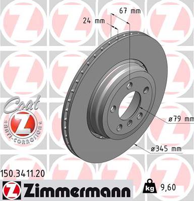 Zimmermann 150.3411.20 - Гальмівний диск avtolavka.club