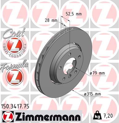 Zimmermann 150.3417.75 - Гальмівний диск avtolavka.club