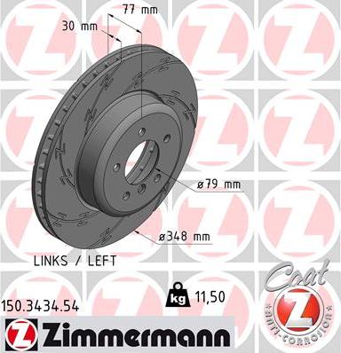 Zimmermann 150.3434.54 - Гальмівний диск avtolavka.club