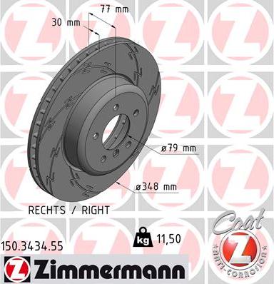 Zimmermann 150.3434.55 - Гальмівний диск avtolavka.club