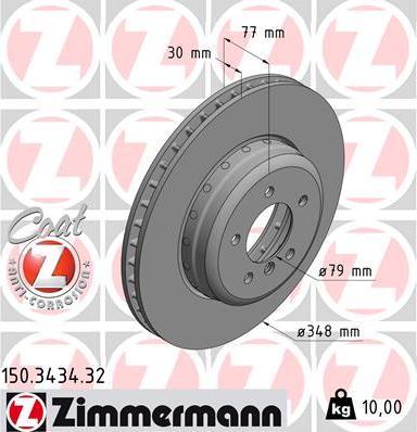 Zimmermann 150.3434.32 - Гальмівний диск avtolavka.club