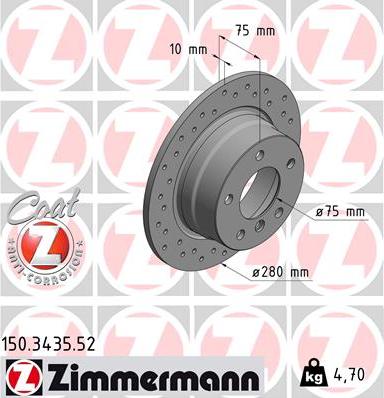 Zimmermann 150.3435.52 - Гальмівний диск avtolavka.club