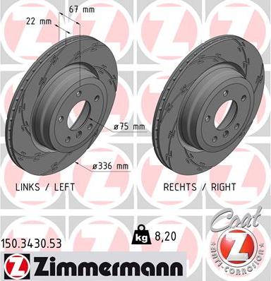 Zimmermann 150.3430.53 - Гальмівний диск avtolavka.club