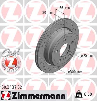 Zimmermann 150.3437.52 - Гальмівний диск avtolavka.club