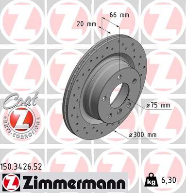 Zimmermann 150.3426.52 - Гальмівний диск avtolavka.club