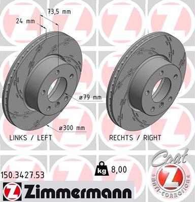 Zimmermann 150.3427.53 - Гальмівний диск avtolavka.club