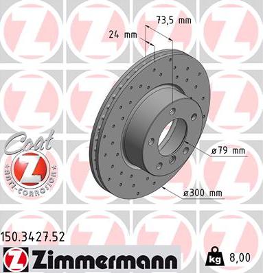 Zimmermann 150.3427.52 - Гальмівний диск avtolavka.club