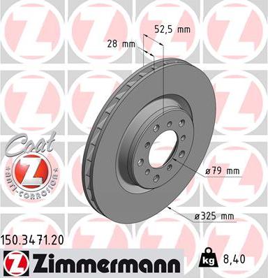 Zimmermann 150.3471.20 - Гальмівний диск avtolavka.club