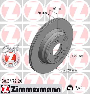 Zimmermann 150.3472.20 - Гальмівний диск avtolavka.club