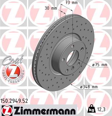 Zimmermann 150.2949.52 - Гальмівний диск avtolavka.club