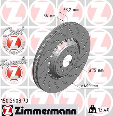 Zimmermann 150.2908.70 - Гальмівний диск avtolavka.club