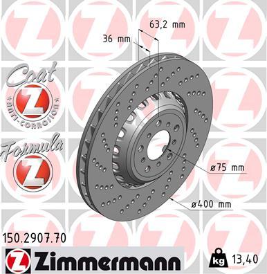 Zimmermann 150.2907.70 - Гальмівний диск avtolavka.club