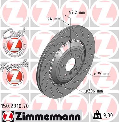 Zimmermann 150.2910.70 - Гальмівний диск avtolavka.club