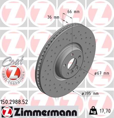 Zimmermann 150.2988.52 - Гальмівний диск avtolavka.club