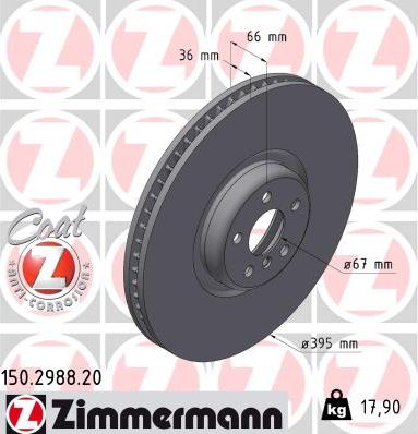 Zimmermann 150.2988.20 - Гальмівний диск avtolavka.club