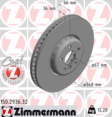 Zimmermann 150.2936.32 - Гальмівний диск avtolavka.club