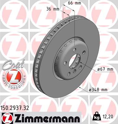 Zimmermann 150.2937.32 - Гальмівний диск avtolavka.club