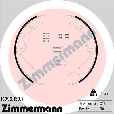 Zimmermann 10990.159.1 - Комплект гальм, ручник, парковка avtolavka.club